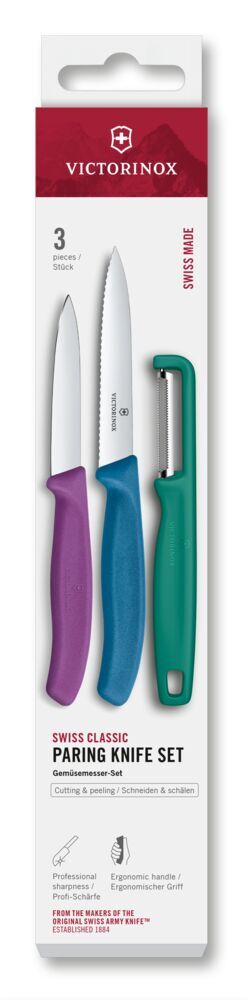 Victorinox Swiss Classic Gemüsemesser-Set mit Schäler, 3-teilig